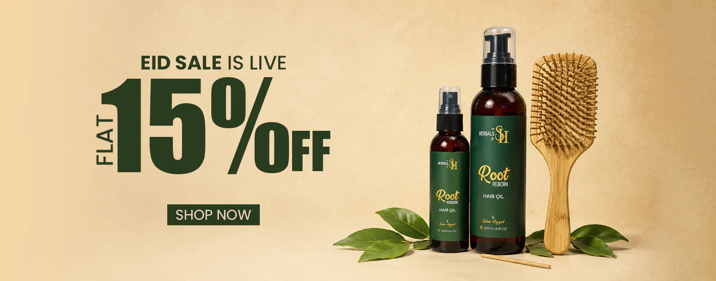 Herbals by SH hair oil products on sale with 15% off Eid discount.