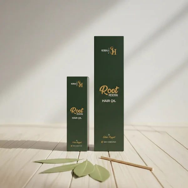 Root Reborn Hair Oil Duo (300ml & 150ml) Herbals by SH premium packaging boxes.